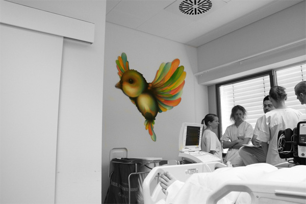 Uniklinikum Jena-Raumgestaltung Uniklinikum Jena SevenLives Graffiti ITS3